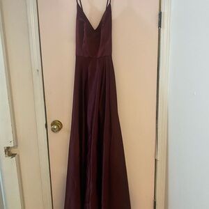Elegant Burgundy Evening Gown
